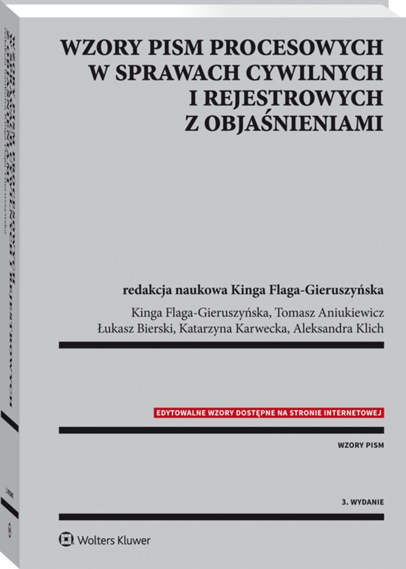 Wzory Pism Procesowych W Sprawach Cywilnych I Rejestrowych Z