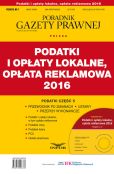 Podatki i opłaty lokalne, opłata reklamowa 2016 Podatki i opłaty lokalne, opłata reklamowa 2016