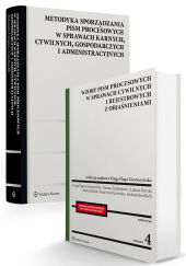 PAKIET: Wzory pism procesowych w sprawach cywilnych i rejestrowych z objaśnieniami + Metodyka sporządzania pism procesowych w sprawach karnych, cywilnych, gospodarczych i administracyjnych PAKIET: Wzory pism procesowych w sprawach cywilnych i rejestrowych z objaśnieniami + Metodyka sporządzania pism procesowych w sprawach karnych, cywilnych, gospodarczych i administracyjnych