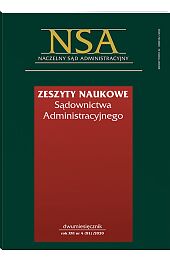 Zeszyty Naukowe Sądownictwa Administracyjnego Zeszyty Naukowe Sądownictwa Administracyjnego