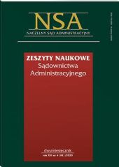 Zeszyty Naukowe Sądownictwa Administracyjnego Zeszyty Naukowe Sądownictwa Administracyjnego