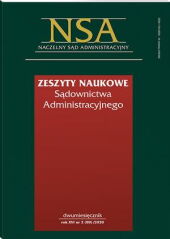 Zeszyty Naukowe Sądownictwa Administracyjnego Zeszyty Naukowe Sądownictwa Administracyjnego