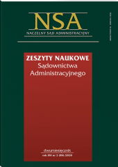 Zeszyty Naukowe Sądownictwa Administracyjnego Zeszyty Naukowe Sądownictwa Administracyjnego