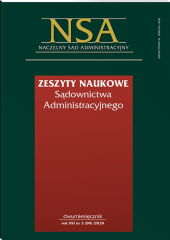 Zeszyty Naukowe Sądownictwa Administracyjnego Zeszyty Naukowe Sądownictwa Administracyjnego