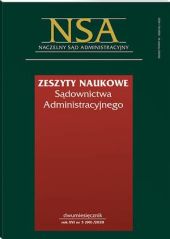 Zeszyty Naukowe Sądownictwa Administracyjnego Zeszyty Naukowe Sądownictwa Administracyjnego