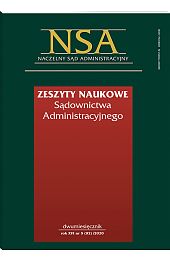 Zeszyty Naukowe Sądownictwa Administracyjnego Zeszyty Naukowe Sądownictwa Administracyjnego