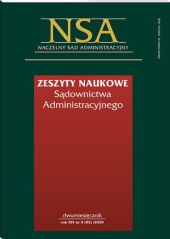 Zeszyty Naukowe Sądownictwa Administracyjnego Zeszyty Naukowe Sądownictwa Administracyjnego