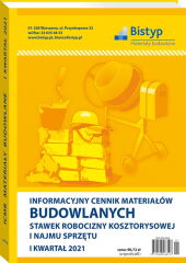 Informacyjny cennik MATERIAŁÓW BUDOWLANYCH, stawek robocizny kosztorysowej i najmu sprzętu Informacyjny cennik MATERIAŁÓW BUDOWLANYCH, stawek robocizny kosztorysowej i najmu sprzętu