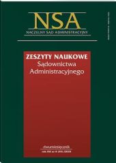 Zeszyty Naukowe Sądownictwa Administracyjnego Zeszyty Naukowe Sądownictwa Administracyjnego