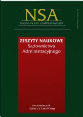 Zeszyty Naukowe Sądownictwa Administracyjnego Zeszyty Naukowe Sądownictwa Administracyjnego