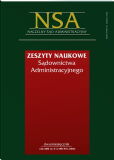Zeszyty Naukowe Sądownictwa Administracyjnego Zeszyty Naukowe Sądownictwa Administracyjnego