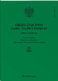 Orzecznictwo Sądu Najwyższego. Izba Cywilna Orzecznictwo Sądu Najwyższego. Izba Cywilna