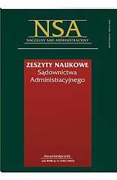 Zeszyty Naukowe Sądownictwa Administracyjnego Zeszyty Naukowe Sądownictwa Administracyjnego