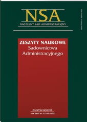 Zeszyty Naukowe Sądownictwa Administracyjnego Zeszyty Naukowe Sądownictwa Administracyjnego