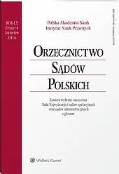 Orzecznictwo Sądów Polskich  Orzecznictwo Sądów Polskich