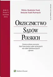Orzecznictwo Sądów Polskich  Orzecznictwo Sądów Polskich