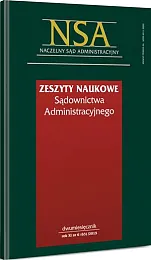 Zeszyty Naukowe Sądownictwa Administracyjnego  Zeszyty Naukowe Sądownictwa Administracyjnego