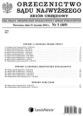 Orzecznictwo Sądu Najwyższego. Izba Pracy i, 