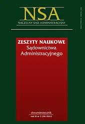 Zeszyty Naukowe Sądownictwa Administracyjnego  Zeszyty Naukowe Sądownictwa Administracyjnego