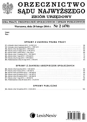 Orzecznictwo Sądu Najwyższego. Izba Pracy i, 
