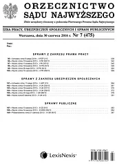 Orzecznictwo Sądu Najwyższego. Izba Pracy i, 