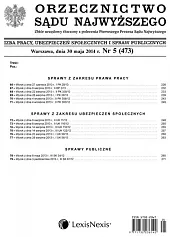 Orzecznictwo Sądu Najwyższego. Izba Pracy i, 
