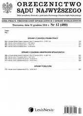 Orzecznictwo Sądu Najwyższego. Izba Pracy i, 