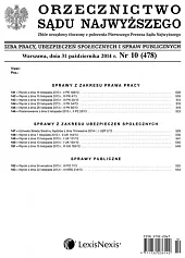 Orzecznictwo Sądu Najwyższego. Izba Pracy i, 