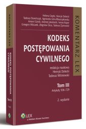 Kodeks postępowania cywilnego. Komentarz. Tom III Kodeks postępowania cywilnego. Komentarz. Tom III