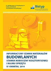 Informacyjny cennik MATERIAŁÓW BUDOWLANYCH, stawek robocizny, 