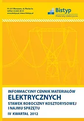 Informacyjny cennik MATERIAŁÓW ELEKTRYCZNYCH, stawek robocizny, 