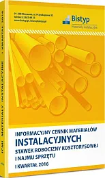 Informacyjny cennik MATERIAŁÓW INSTALACYJNYCH, stawek robocizny, 