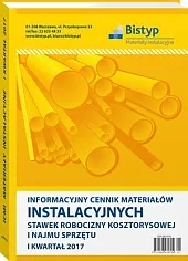 Informacyjny cennik MATERIAŁÓW INSTALACYJNYCH, stawek robocizny, 
