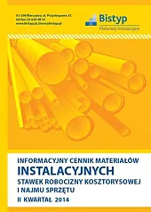 Informacyjny cennik MATERIAŁÓW INSTALACYJNYCH, stawek robocizny, 