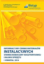 Informacyjny cennik MATERIAŁÓW INSTALACYJNYCH, stawek robocizny, 