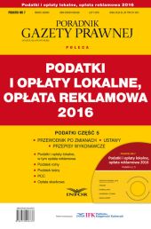 Podatki i opłaty lokalne, opłata reklamowa 2016 Podatki i opłaty lokalne, opłata reklamowa 2016