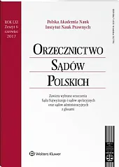 Orzecznictwo Sądów Polskich  Orzecznictwo Sądów Polskich