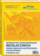 Informacyjny cennik MATERIAŁÓW INSTALACYJNYCH, stawek robocizny, 