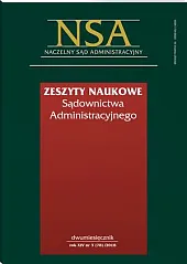 Zeszyty Naukowe Sądownictwa Administracyjnego  Zeszyty Naukowe Sądownictwa Administracyjnego
