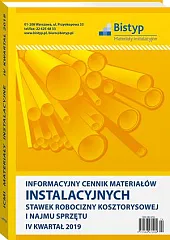 Informacyjny cennik MATERIAŁÓW INSTALACYJNYCH, stawek robocizny, 