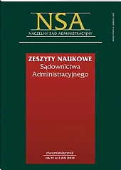 Zeszyty Naukowe Sądownictwa Administracyjnego 