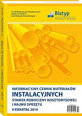 Informacyjny cennik MATERIAŁÓW INSTALACYJNYCH, stawek robocizny, 