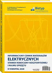 Informacyjny cennik MATERIAŁÓW ELEKTRYCZNYCH, stawek robocizny, 