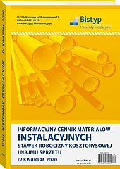 Informacyjny cennik MATERIAŁÓW INSTALACYJNYCH, stawek robocizny, 