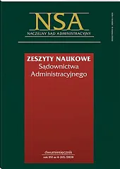 Zeszyty Naukowe Sądownictwa Administracyjnego  Zeszyty Naukowe Sądownictwa Administracyjnego