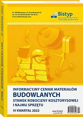 Informacyjny cennik MATERIAŁÓW BUDOWLANYCH, stawek robocizny kosztorysowej i najmu sprzętu Informacyjny cennik MATERIAŁÓW BUDOWLANYCH, stawek robocizny kosztorysowej i najmu sprzętu