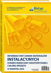 Informacyjny cennik MATERIAŁÓW INSTALACYJNYCH, stawek robocizny kosztorysowej i najmu sprzętu Informacyjny cennik MATERIAŁÓW INSTALACYJNYCH, stawek robocizny kosztorysowej i najmu sprzętu