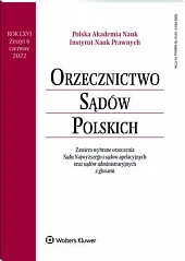 Orzecznictwo Sądów Polskich  Orzecznictwo Sądów Polskich