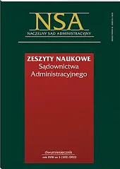 Zeszyty Naukowe Sądownictwa Administracyjnego  Zeszyty Naukowe Sądownictwa Administracyjnego