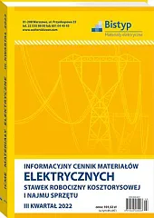 Informacyjny cennik MATERIAŁÓW ELEKTRYCZNYCH, stawek robocizny, 